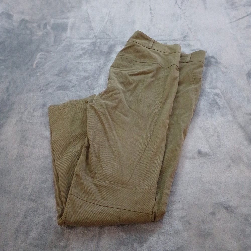 Veronica Beard Trousers Pants Womens 12 Olive Green Straight‎ Leg Cotton Stretch